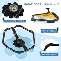 Sedia Girevole a 360° per Bambini, Sedia Sensoriale con Base in Metallo Antiscivolo per Allenare la Coordinazione Fisica e l'Equilibrio, Giocattolo per Cameretta (Blu,Fiore)