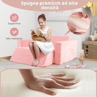 Divano Modulare per Bambini 8 Pezzi, Divanetto per Bambini con Copertura Staccabile per Sala Giochi e Camera da Letto, Divano Creativo per Bambini per Giocare, Creare e Dormire (Rosa)