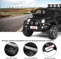 Auto Macchina Elettrica per Bambini 12V, Veicolo Elettrico a Batteria a 2 Posti, con Telecomando 2,4 G, Porta USB e AUX, per Bambini 3+ Anni (Nero)