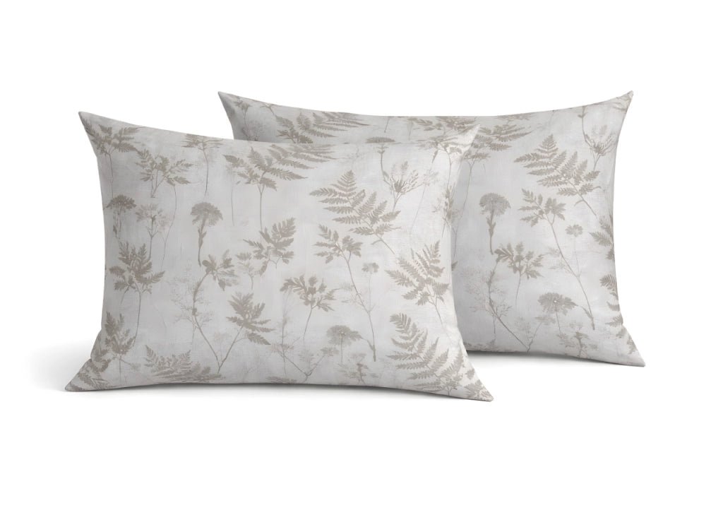 Coppia Federe Cuscino Letto Con Bottoni Laterali 100% Cotone Disegno Soffione GI - Federe - Beige