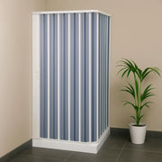 Box doccia a soffietto a due lati in pvc guide estensibili aperture reversibili *** misure 92-102 x 92-102 cm, confez...
