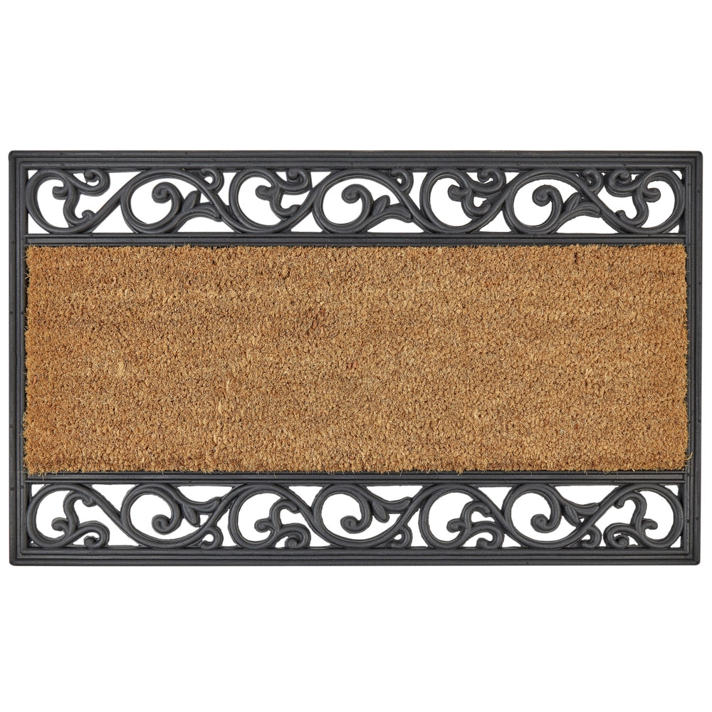 Zerbino in fibra di cocco naturale con fondo in PVC e gomma antiscivolo 45 x 75 cm Decorazione moderna per interni