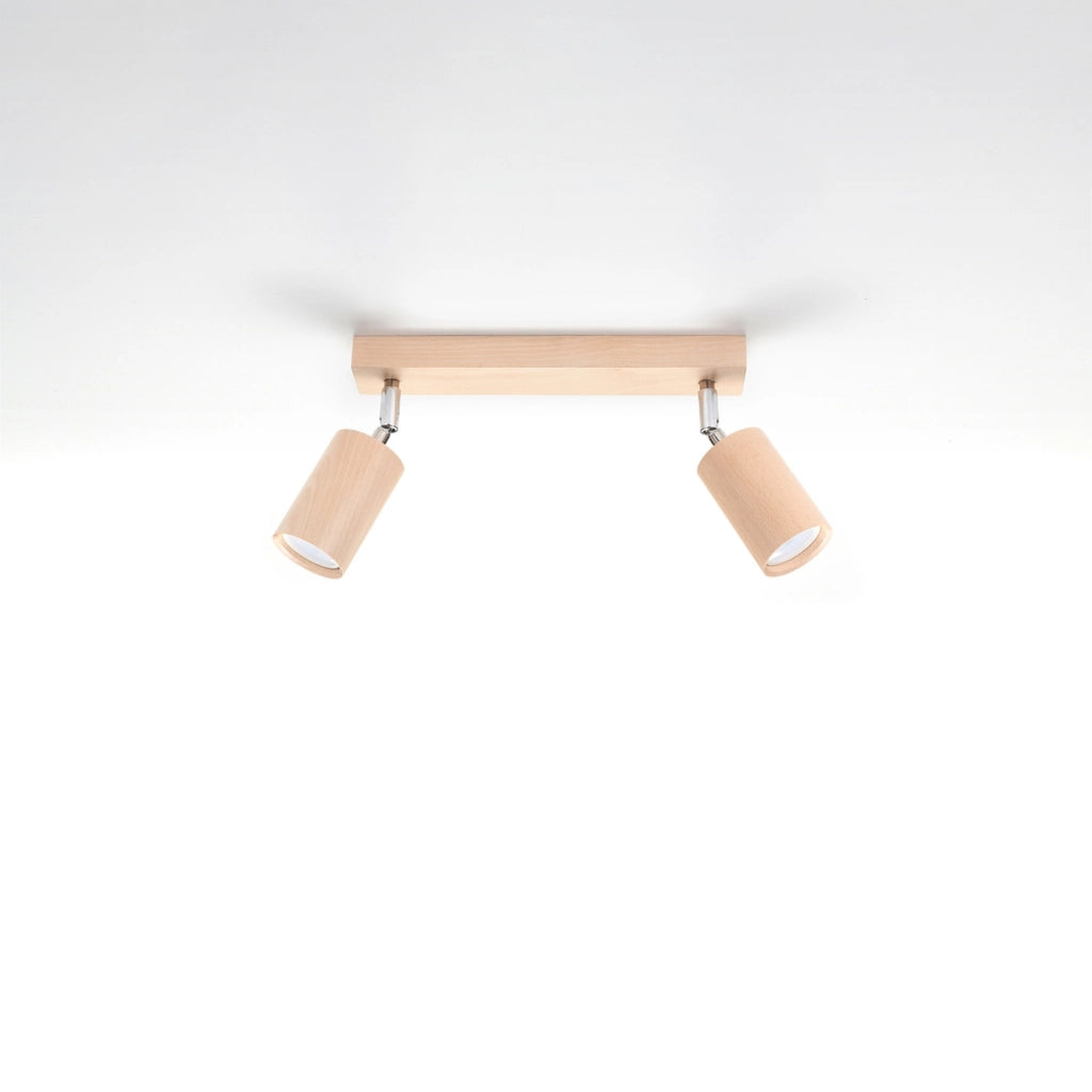 Plafoniera Pure Lume Montan 2 luci legno cromo GU10