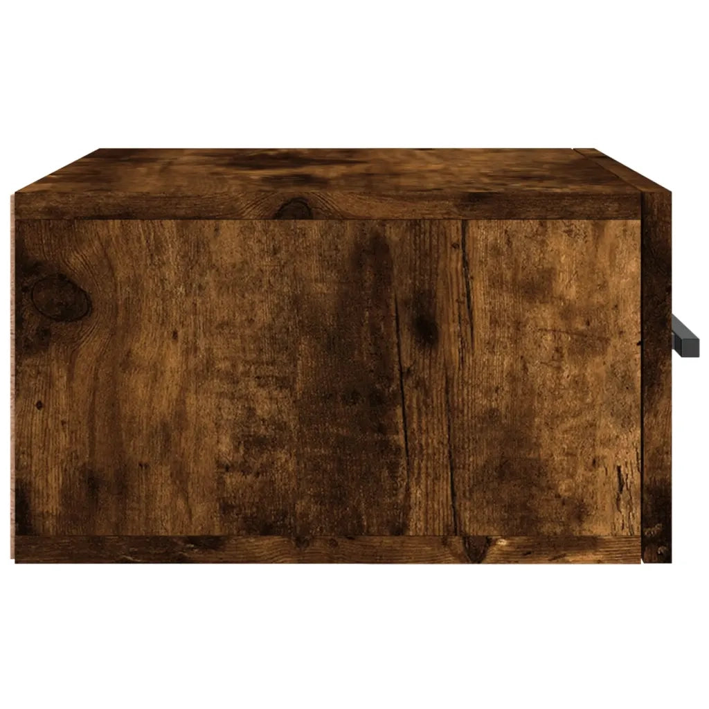 Comodino | Armadio da Notte | Mobiletto da notte a Muro Rovere Fumo 35x35x20 cm