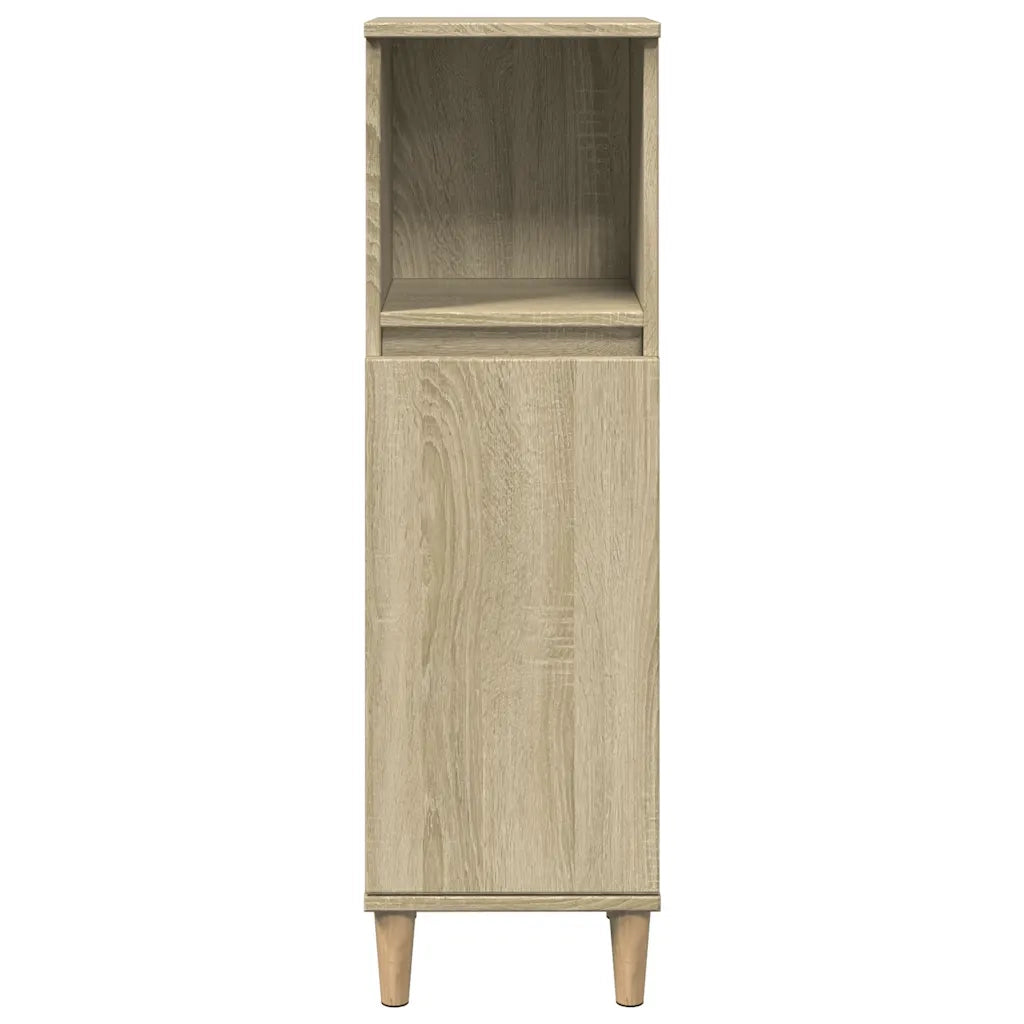 Armadietto da Bagno Rovere Sonoma 30x30x100cm Legno Multistrato