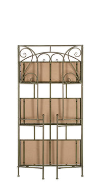 Scaffale 3 Ripiani 60x28x127 cm in Acciaio Guenda Verde Scuro