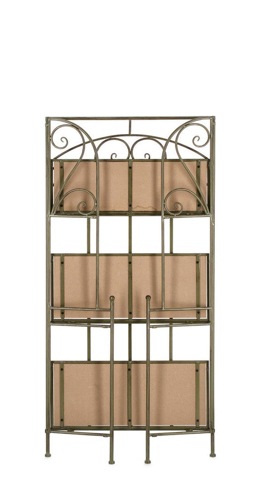 Scaffale 3 Ripiani 60x28x127 cm in Acciaio Guenda Verde Scuro