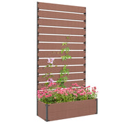 Fioriera Rialzata con Griglia per Piante Rampicanti ¨C zephmum ¨C Legno Composito, 64L