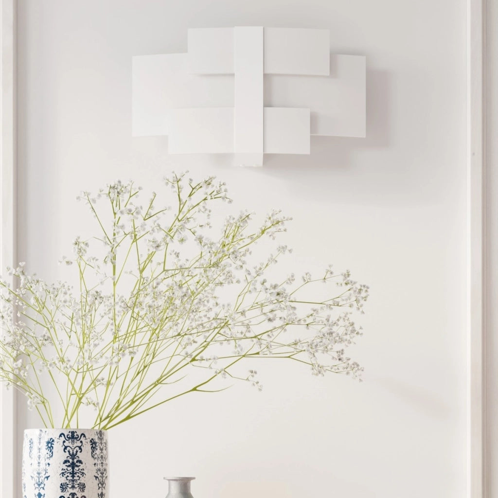 Lampada da parete a soffitto in acciaio e vetro bianco Tangerine Celia a 3 luci E27 LED
