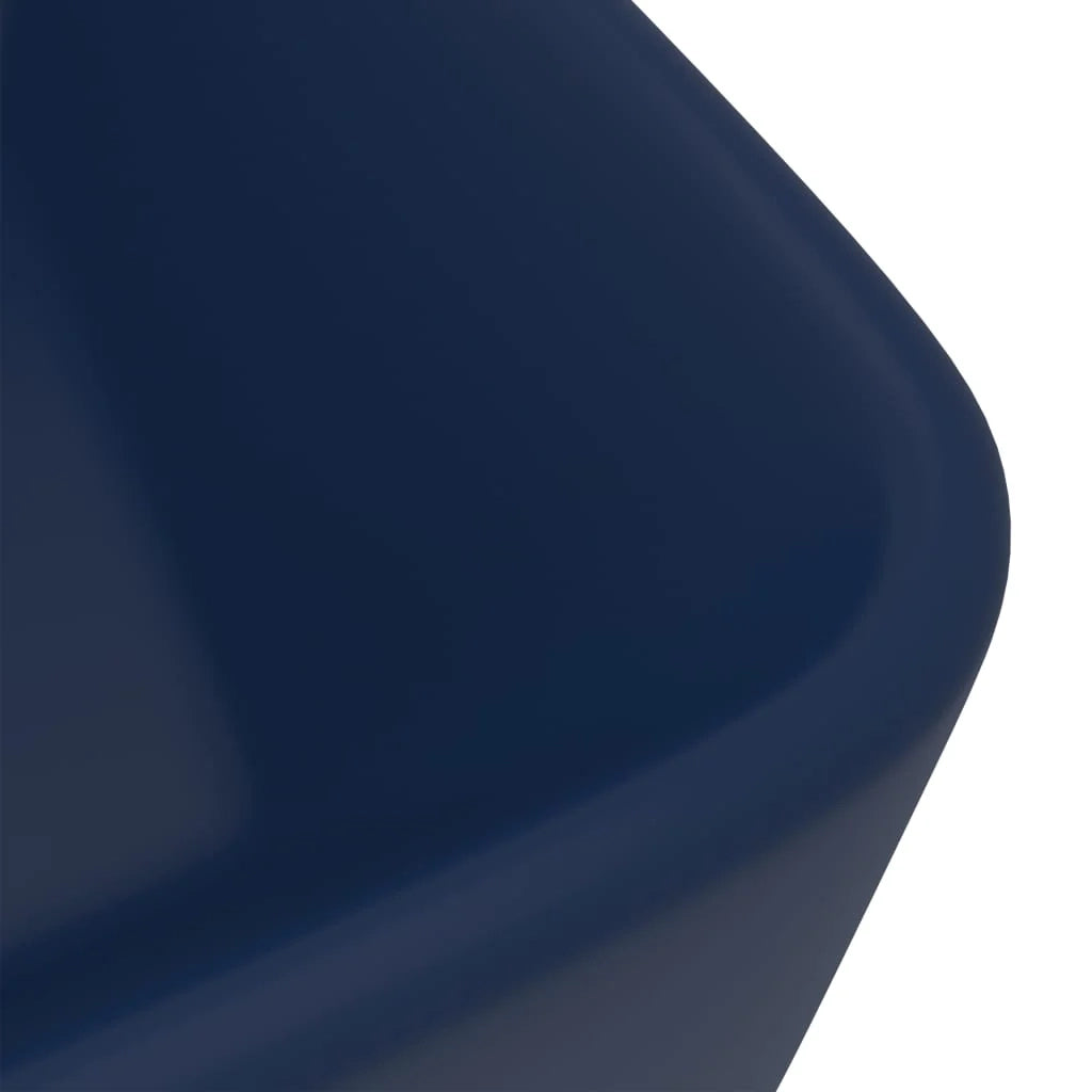 Lavabo di lusso da appoggio WC lavabo bagno stanza cosmetica rettangolare 41 x 30 cm ceramica blu scuro opaco 02_0002787