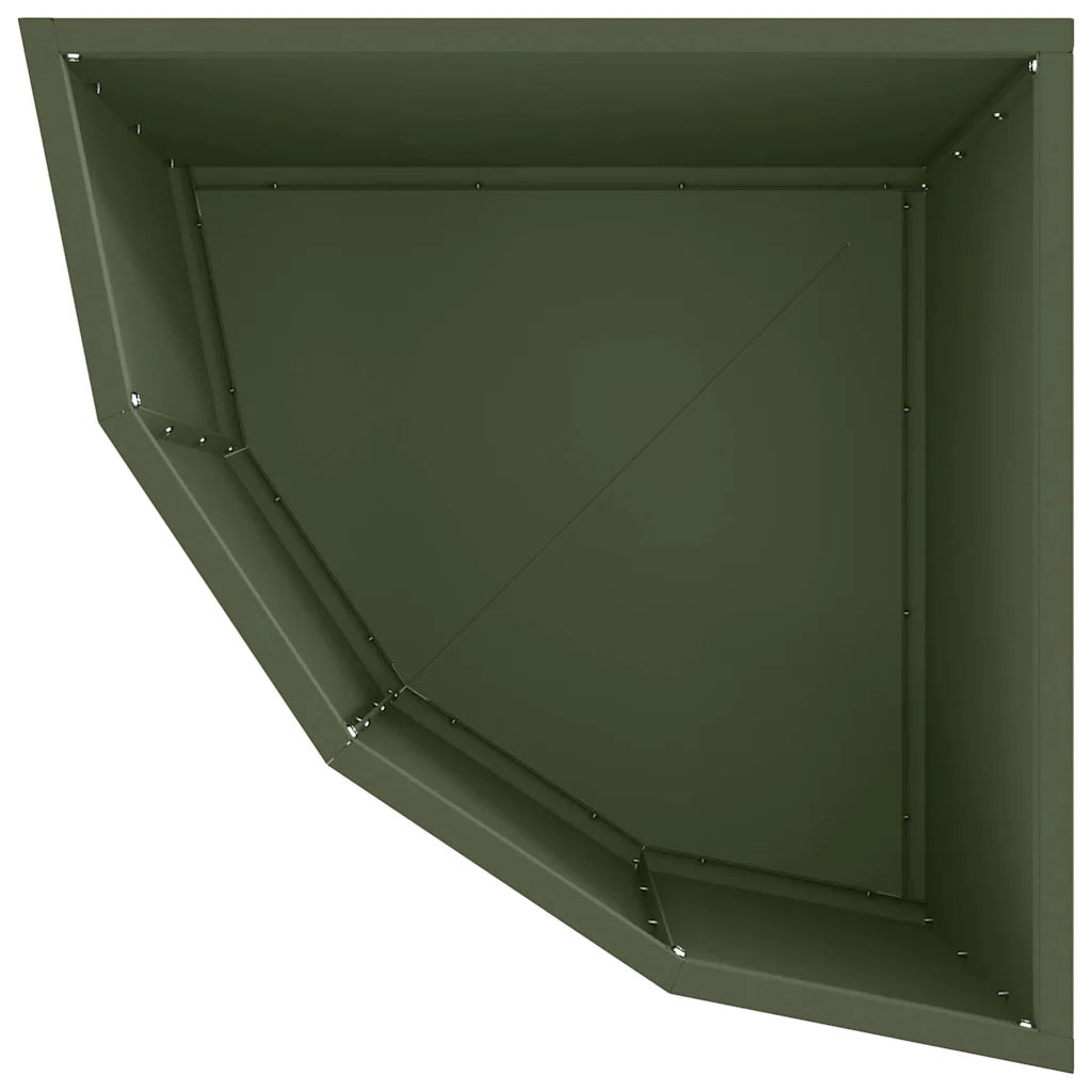 Fioriere | Cassetta per fiori | Vaso d'angolo Oliver verde 45 x 45 x 35 cm Acciaio