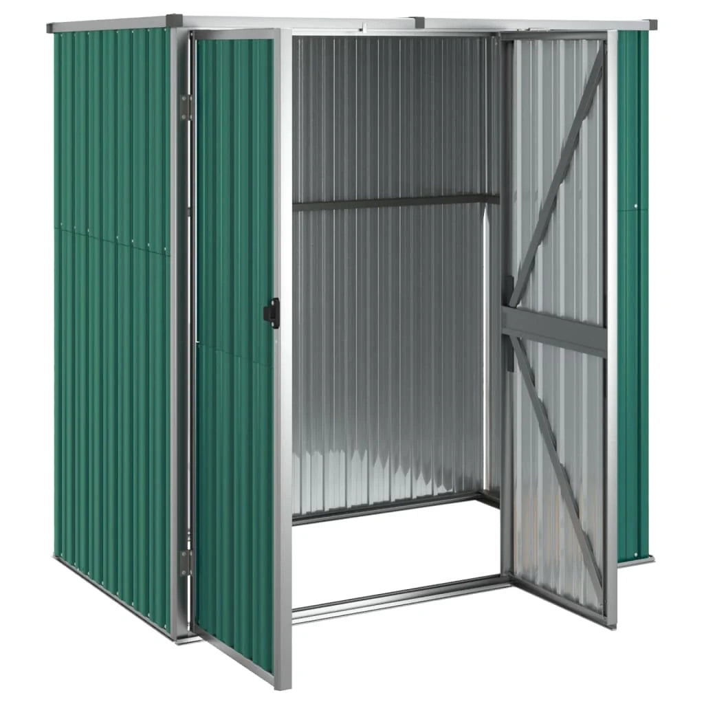 Casetta da giardino cabina ripostiglio casetta da esterno robusta casetta per attrezzi 161 x 89 x 161 cm acciaio zincato verde 02_0022429