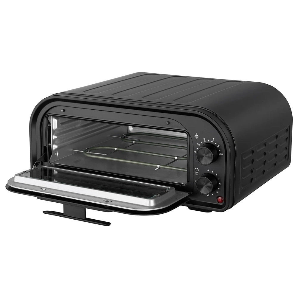 Trade Shop - Forno Per Pizza Con Pietra Refrattaria 1600w Cottura Rapida Doppio Elemento Riscaldante -
