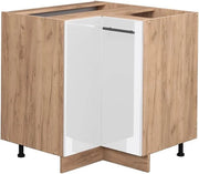 Mobile ad angolo cucina Fame-Line, Bianco lucido, 80.5 cm senza piano di lavoro, per la combinazione con altri moduli della serie Fame-Line