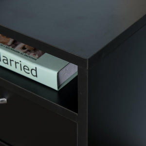 Cassettiera Portadocumenti da Ufficio 2 Cassetti e Ruote 40x35x60 cm in Legno  Nera