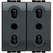 Living Int. - Presa duplex bipasso 2P+T 10/16A 250 Vac - L4180/2
