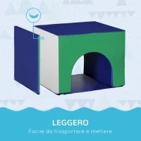 Set da Gioco per Bambini 12-36 Mesi da 7 Blocchi Multicolore in PU e EPE, 170x130x40 cm