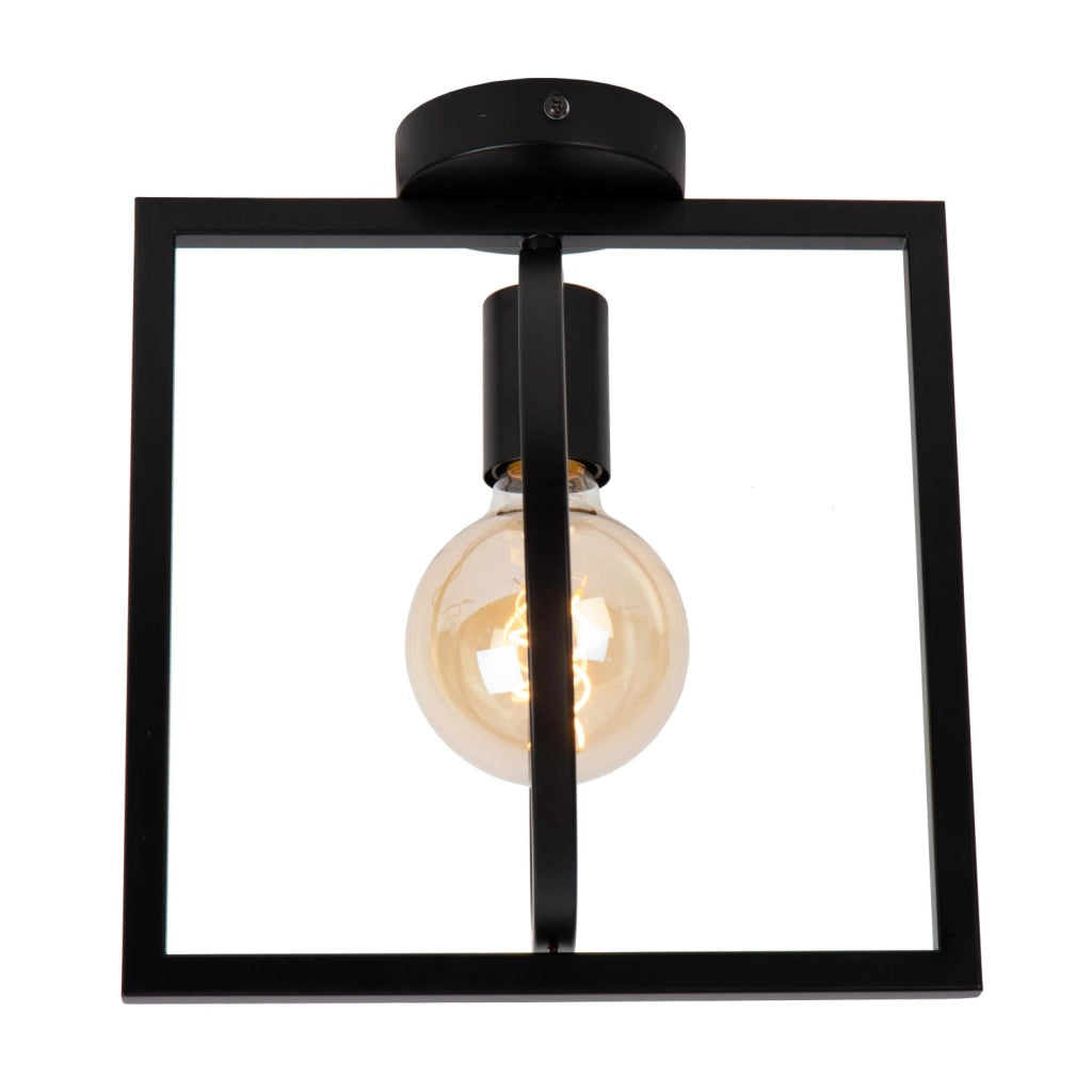 Plafoniera vintage in metallo nera Lucide SUUS E27 40W