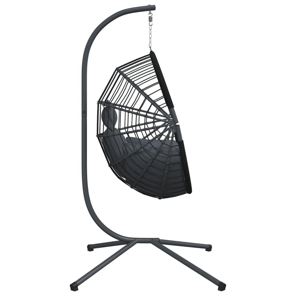 Sedia a Uovo Sospesa con Supporto Antracite Polyrattan/Acciaio CFW4270349