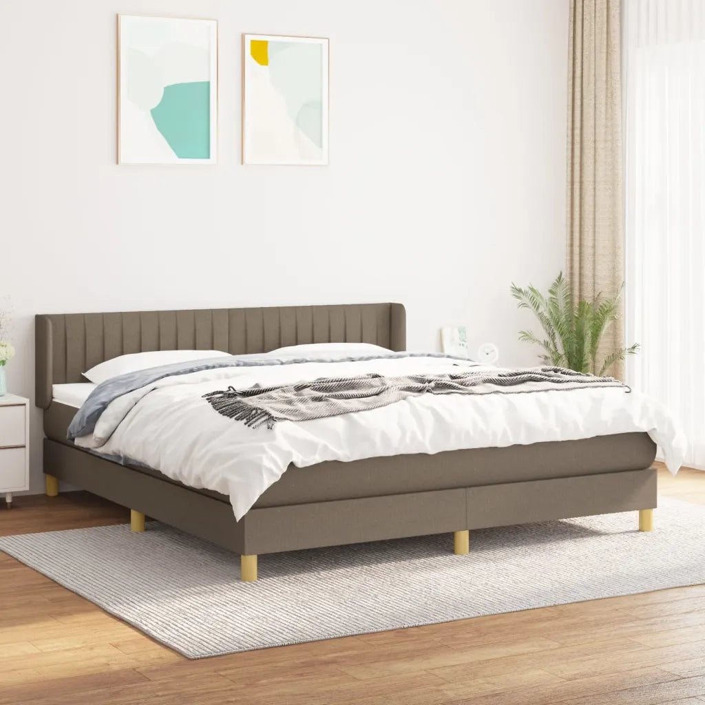 Giroletto a Molle con Materasso Tortora 180x200 cm in Tessuto