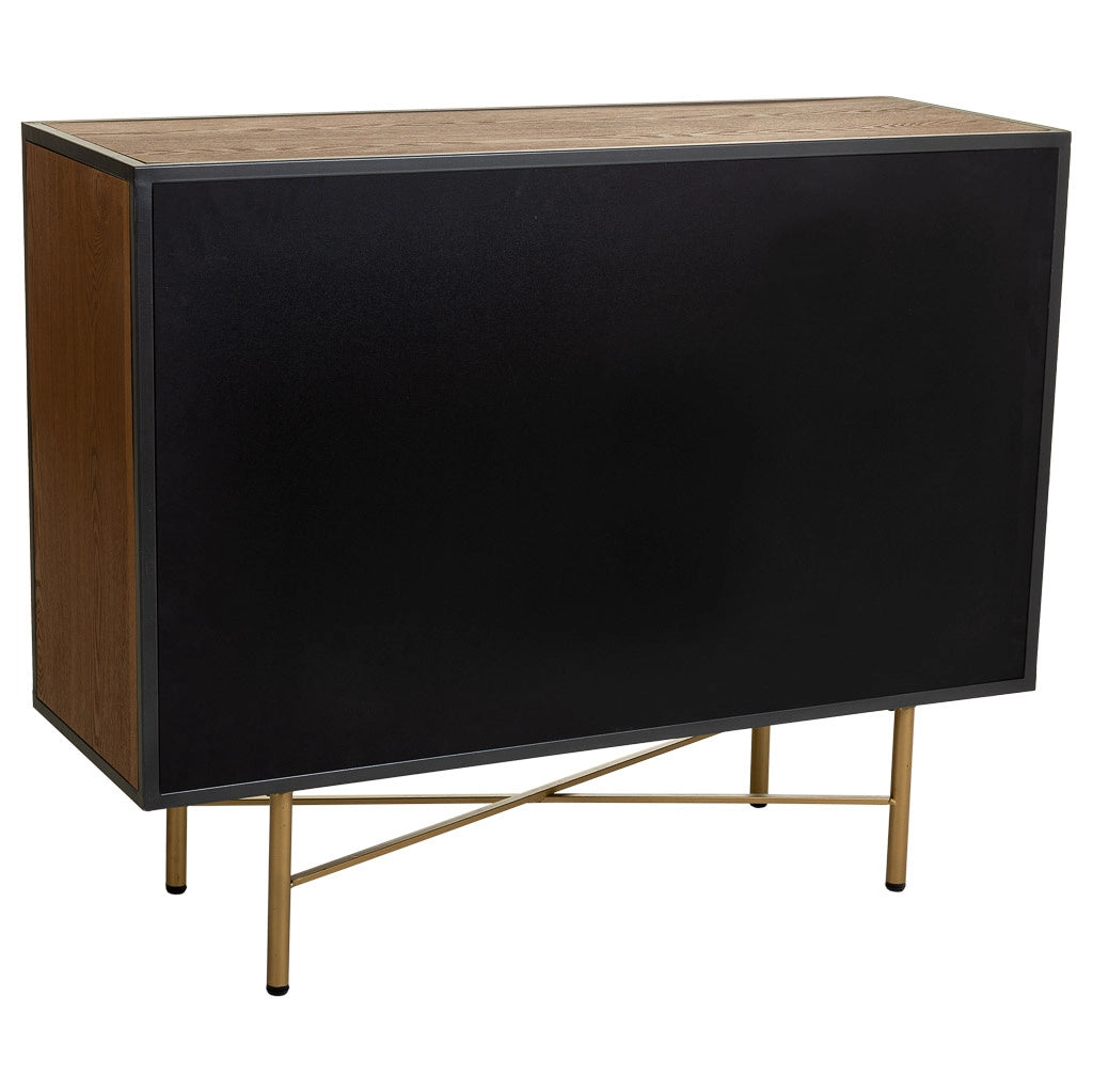 Credenza in legno e metallo bianco 100x35x80h