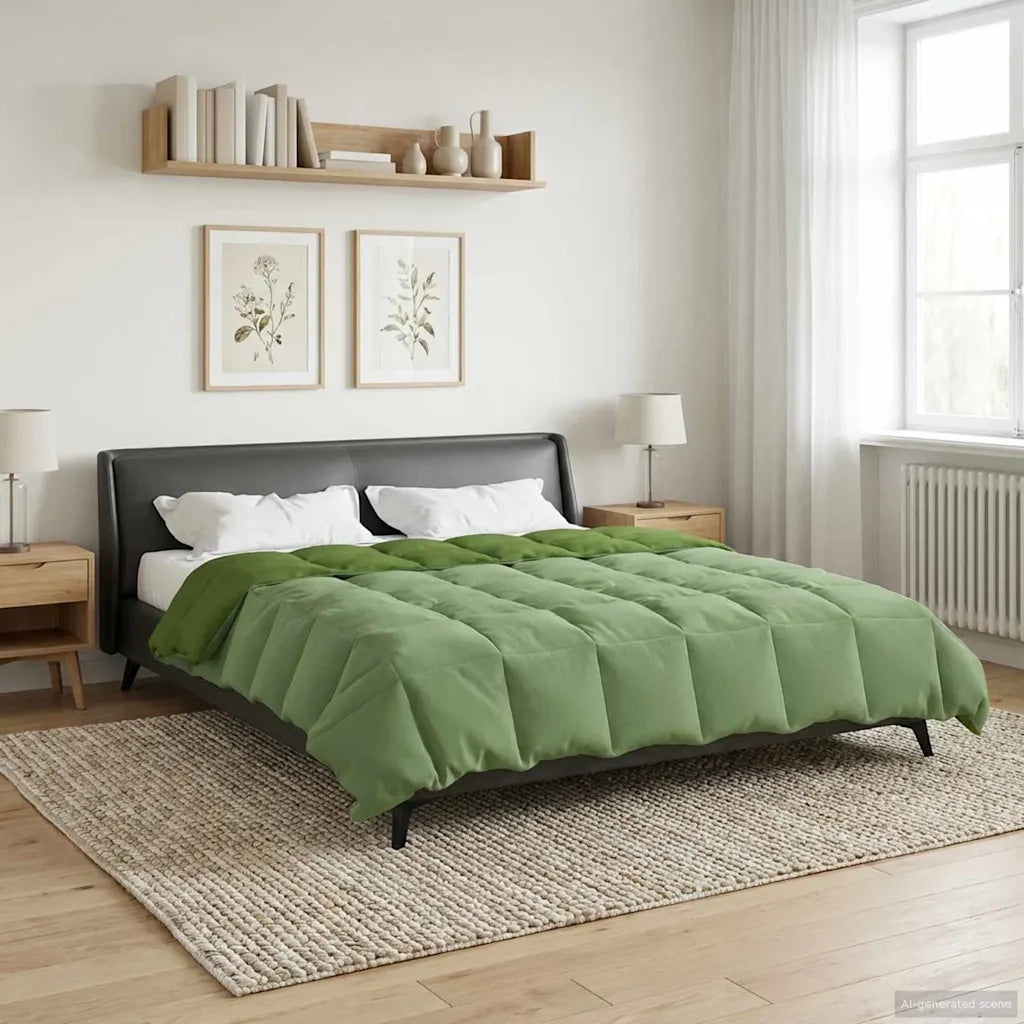 Duvet Estivo Trapuntato Verde 200 x 240 cm Microfibra 42025957