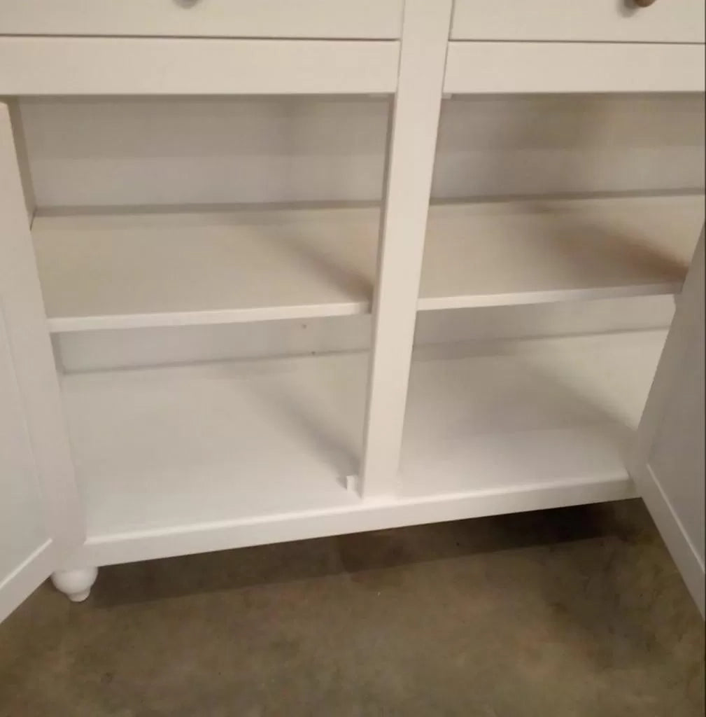 Madia credenza arte povera 4 ante legno bianco 196x43x98h (737) - Mobili 2G