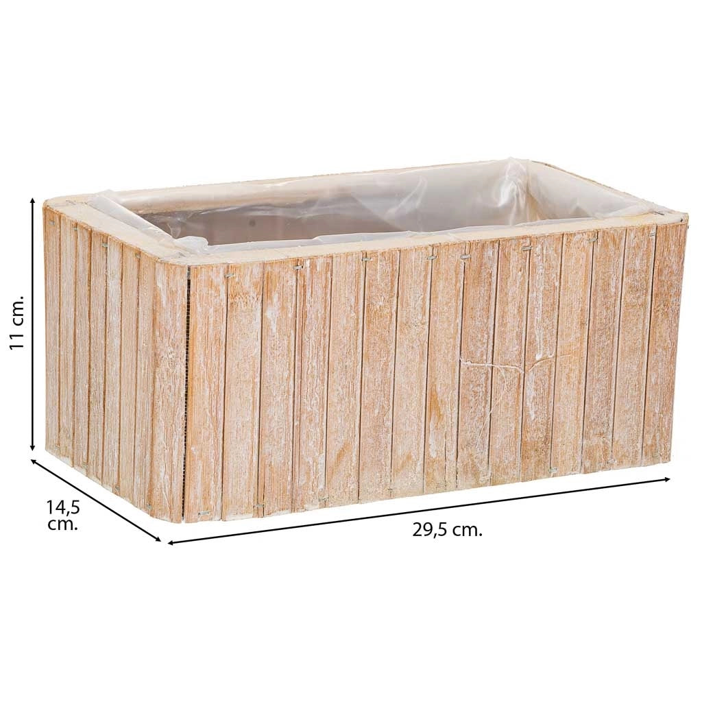 Cesto rettangolare in legno marrone 25,5x14,5x11h