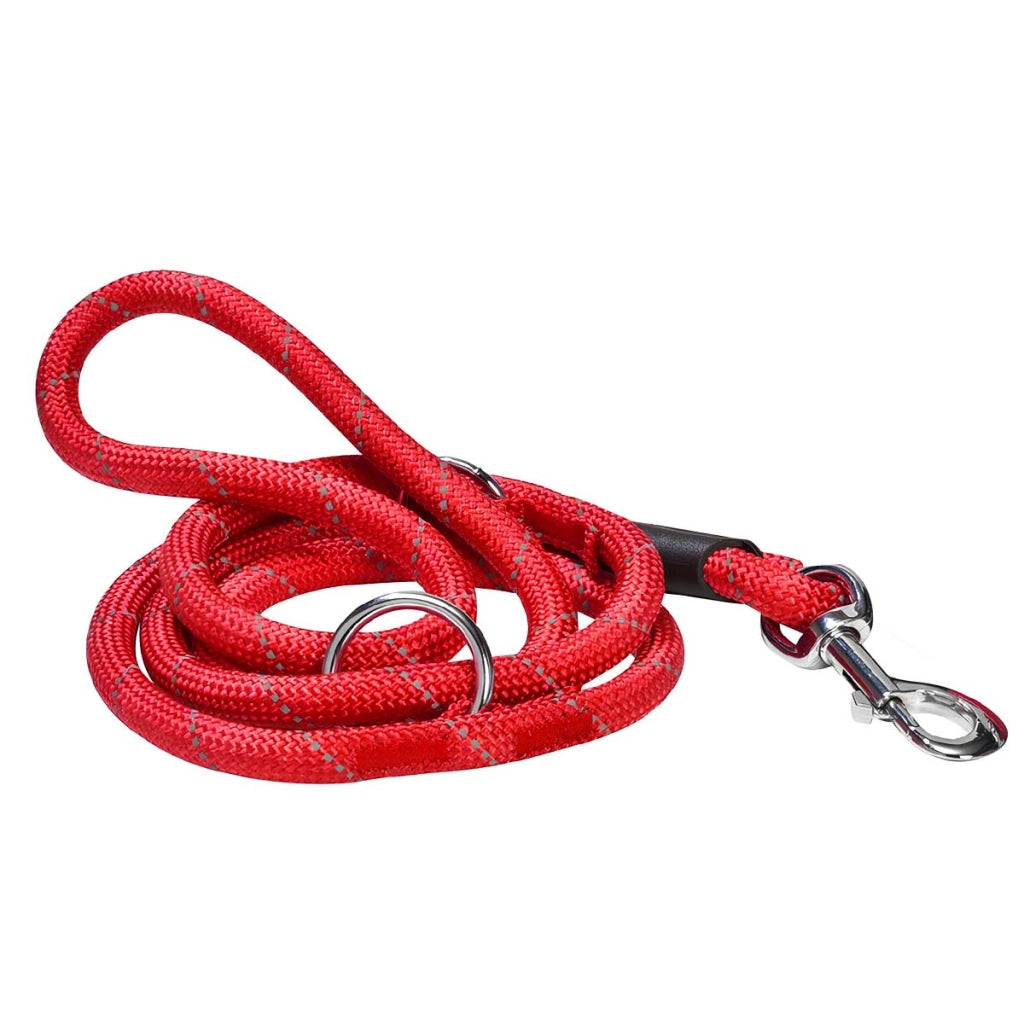Guinzaglio per cani da 150 cm con collare regolabile da 45 cm in corda resistente Rosso Inny