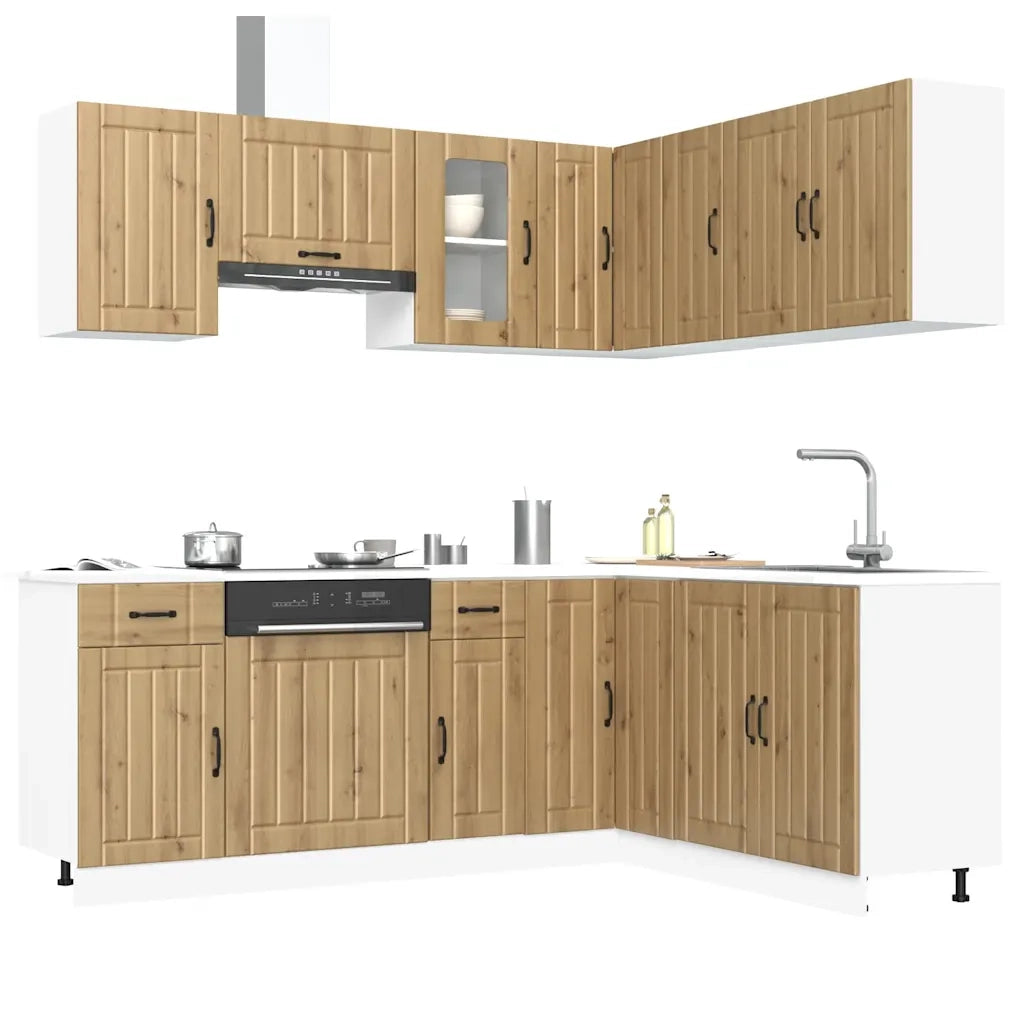 Set Mobili da Cucina 11 pz Kalmar Rovere Artigianale Truciolato 3314950