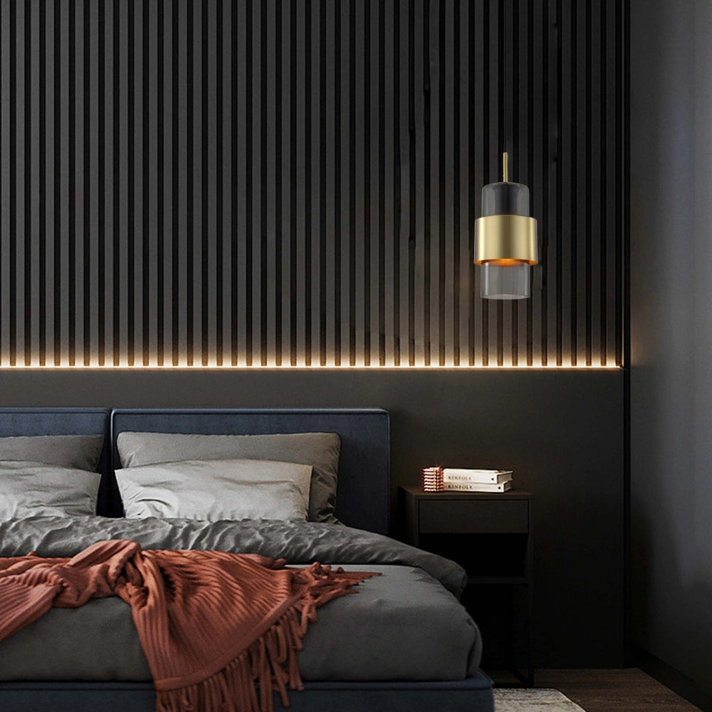 Lampada a sospensione Miele vetro fumé oro E27 150cm