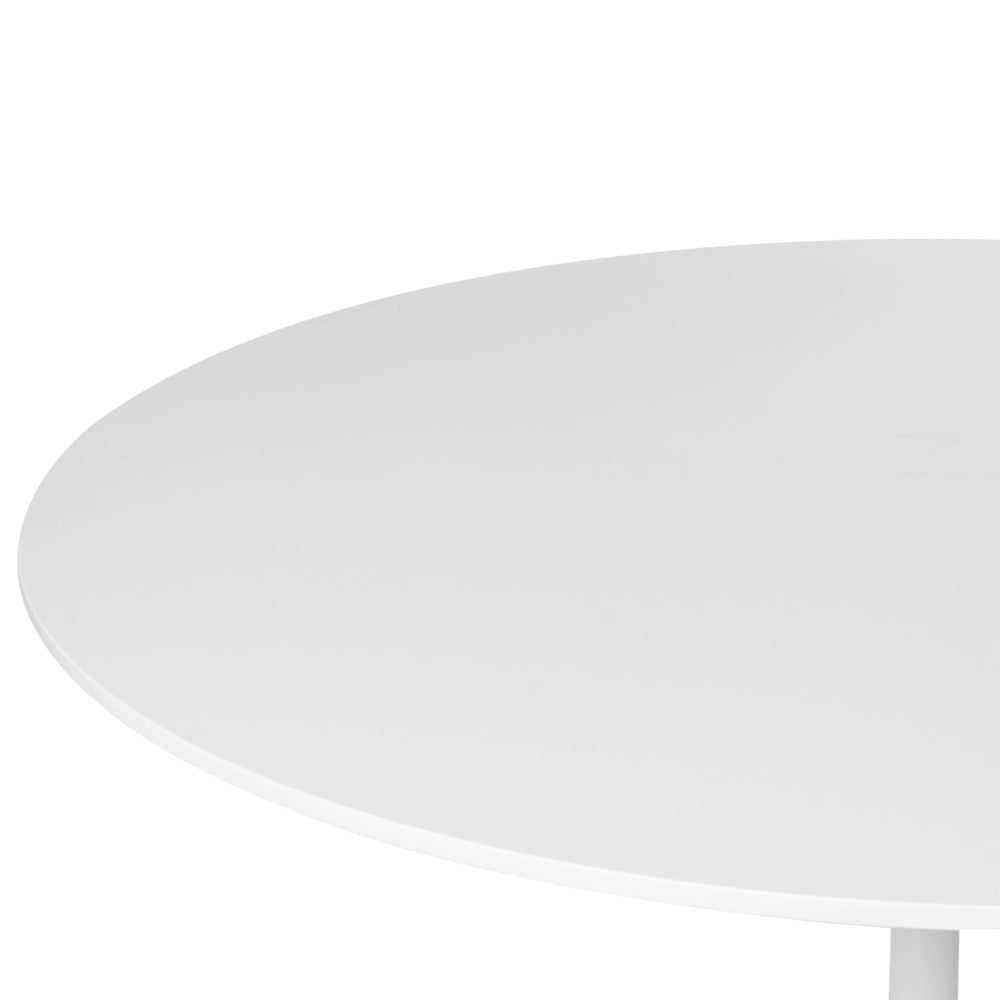 Tavolo da pranzo rotondo Piano in MDF bianco ø 120 cm Base in metallo 4 posti Cucina