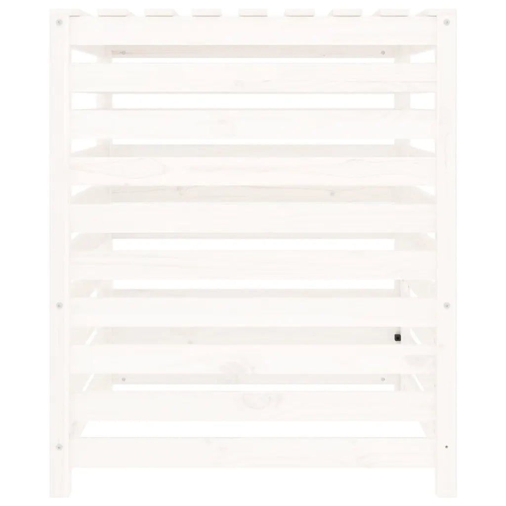 Compostiera Bianca 82,5x82,5x99,5 cm in Legno Massello di Pino 823816
