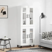 Credenza-Buffet-Armadio da cucina Bianca 69,5x34x180 cm in Legno Multistrato 992893