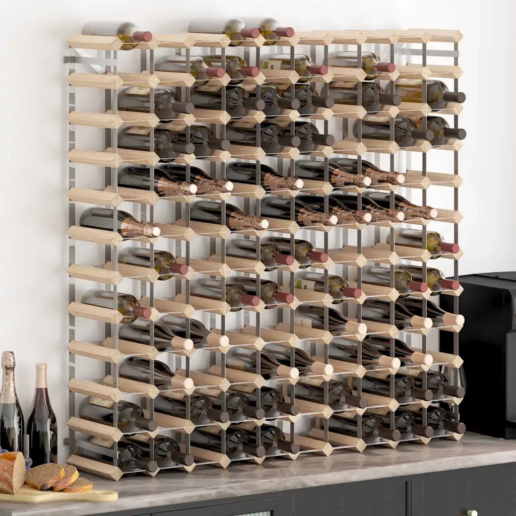 Portavini da 120 Bottiglie in Legno Massello di Pino