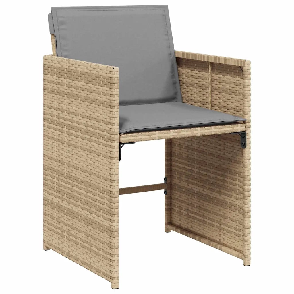 Set da Pranzo per Giardino 9 pcs Beige polyrattan 3380712
