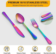 Set di Cucina in Acciaio Inossidabile, Coltelli e Forchette in Acciaio Inossidabile Argento, 24 Pezzi da 6 Persone, Servizio da Regalo