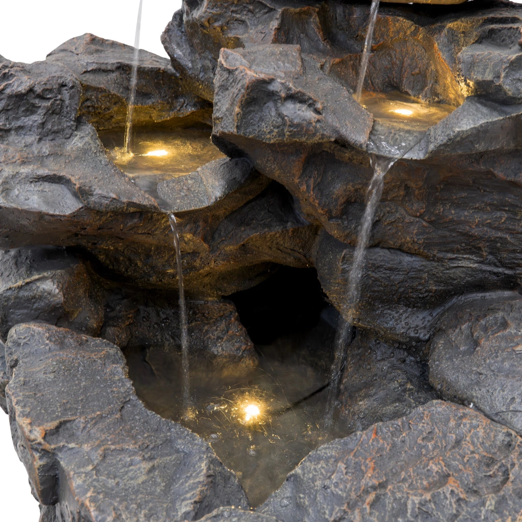 Fontana da Giardino Elettrica con LED e Cascata – Rustic Rapids