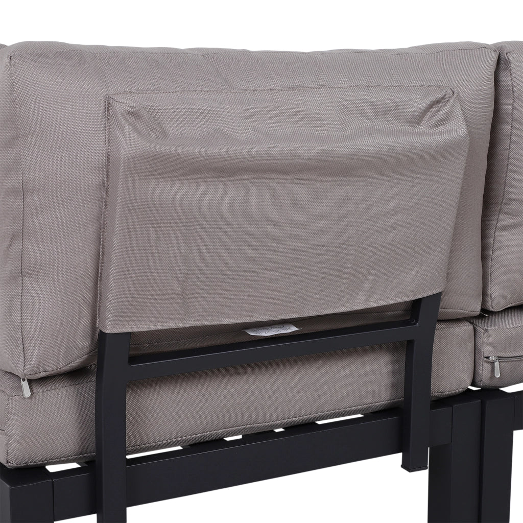 Set di mobili da giardino a 3 pezzi con divano e cuscini tavolino laterale alluminio 164x74x69 cm ideale per uso all'aperto