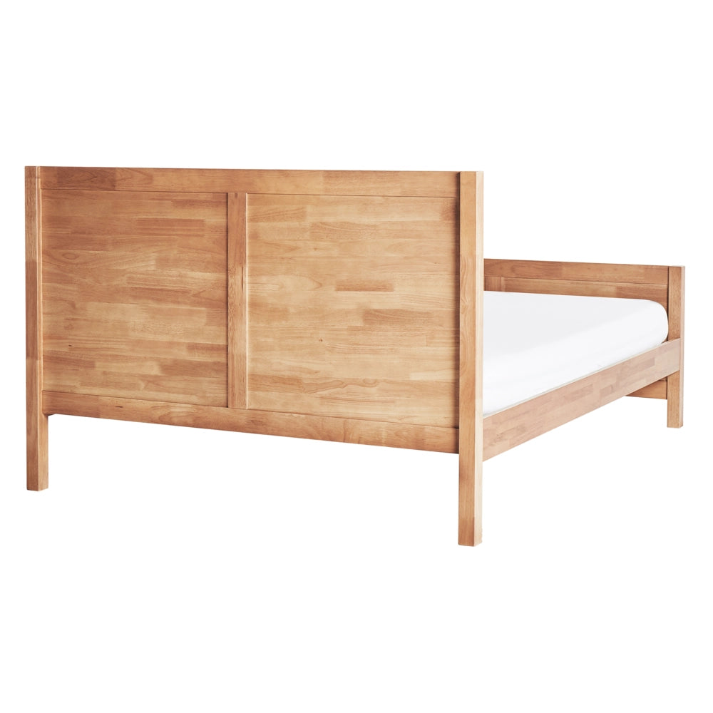 Letto Matrimoniale con Testiera Struttura a Doghe in marrone chiaro 140 x 200 cm stile moderno