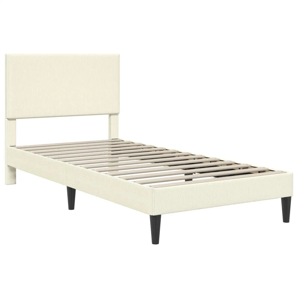 Struttura del letto Crema 90 x 200 cm Tessuto in Cords 42027714