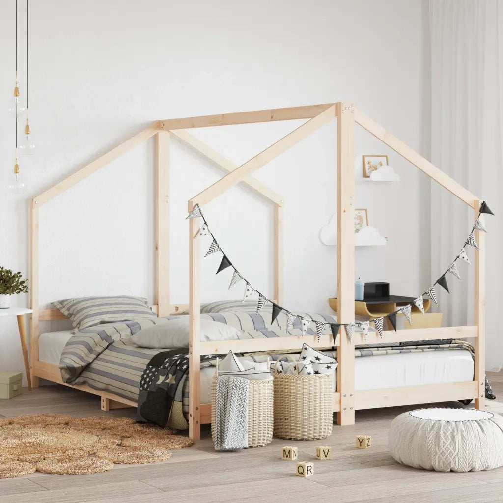 Giroletto per Bambini-Struttura Letto Bambini 2x(80x200) cm in Legno Massello di Pino