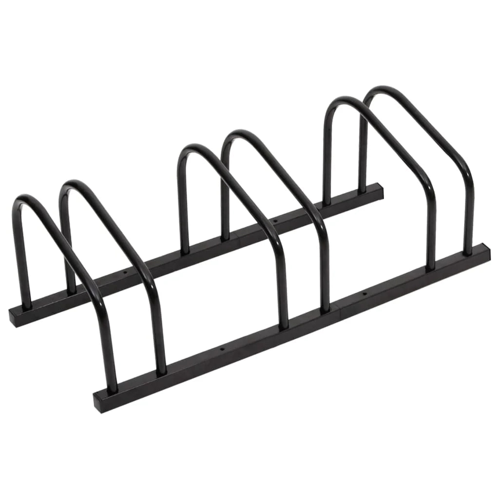 Portabiciclette con supporto portaoggetti per 3 biciclette acciaio nero 02_0004575