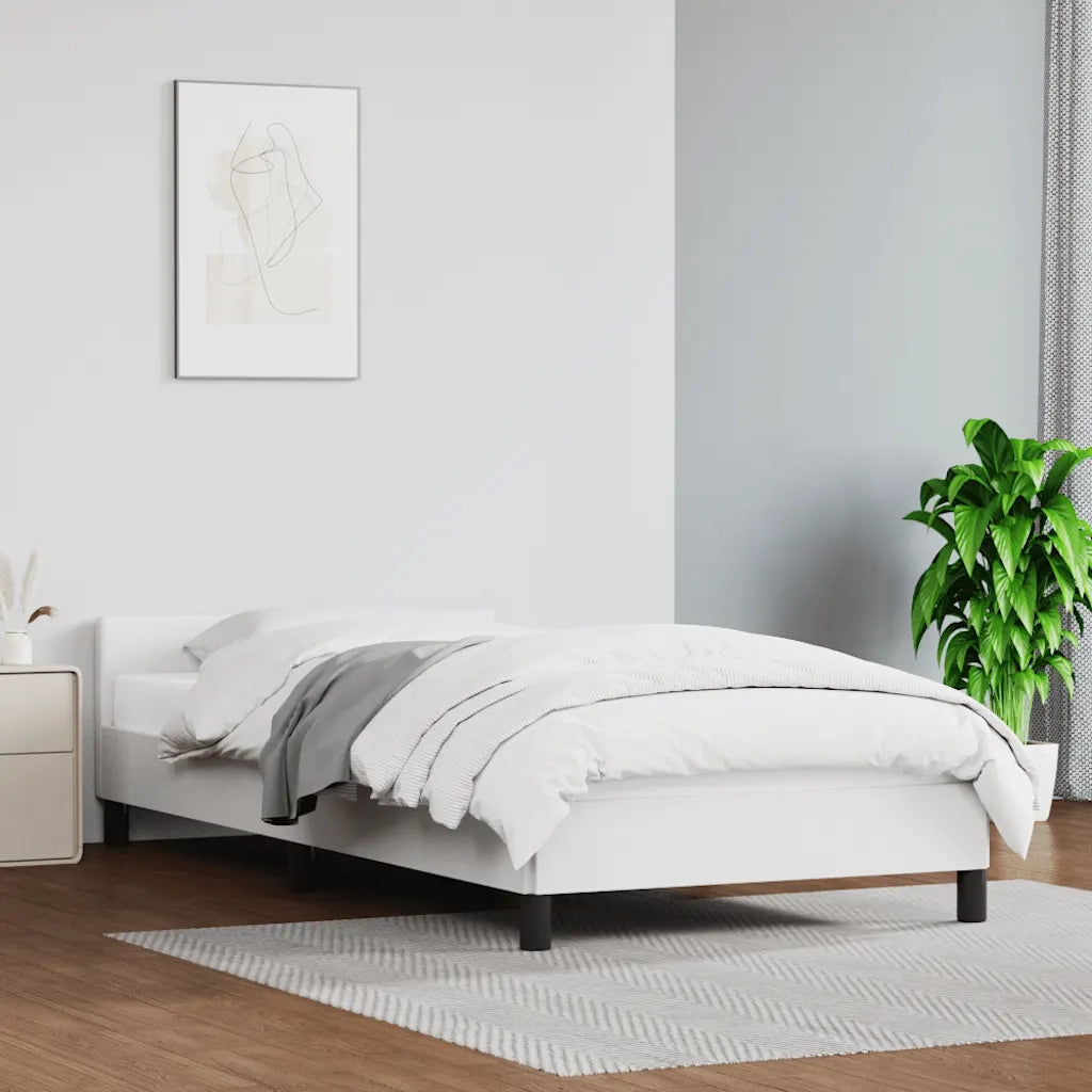 Letto singolo | Letto per adulti | Giroletto con Testiera senza Materasso Bianco 90x200 cm