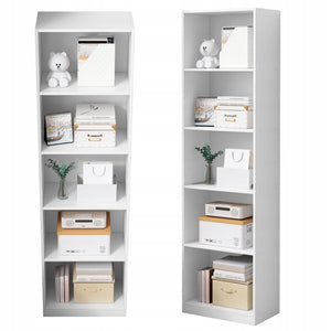 Scaffale verticale per libri, ripiani alti, moderno, bianco, colonna loft 182 cm