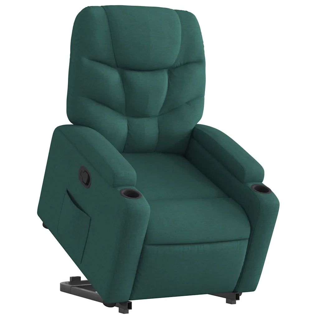 Poltrona Alzapersona Reclinabile Verde Scuro in Tessuto 3204602