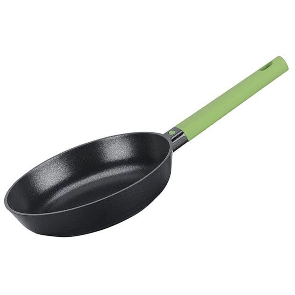 Trade Shop - Padella Nera Con Manico Verde Diametro Da 20 Cm Accessorio Per Cucinare Casa 189853m -