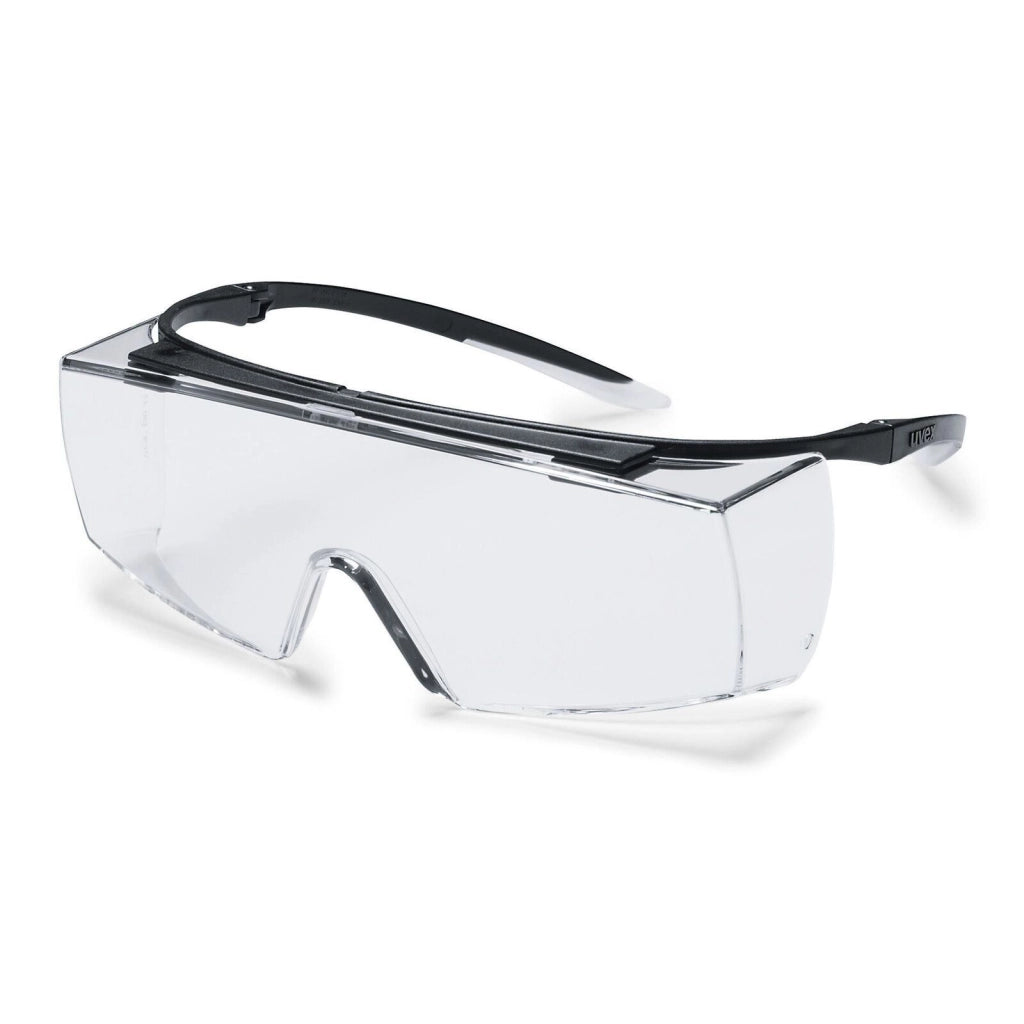 Uvex 9169585 Super Fit OTG Occhiali di Protezione Sovrapponibili UV400 EN166 EN170 colore Nero Trasparente
