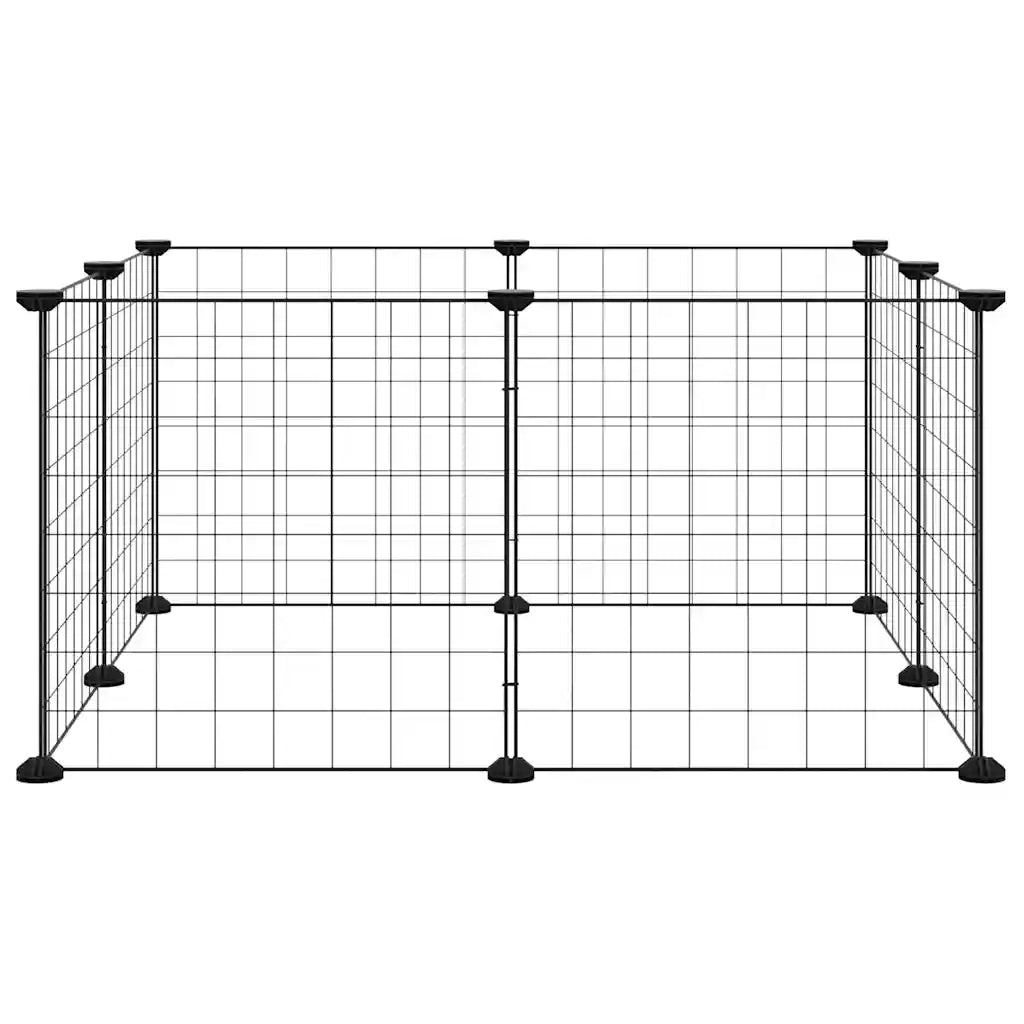 Gabbia per Animali Domestici 8 Pannelli Nero 35x35 cm Acciaio cod mxl 53031