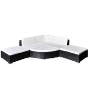 Set Mobili da Giardino 6 pz con Cuscini in Polyrattan Nero
